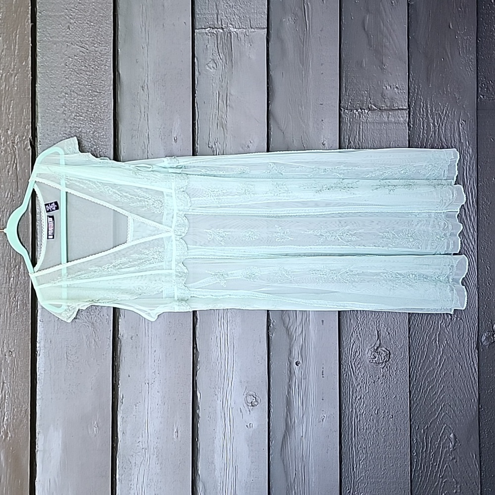 The Pyramid Collection Mint Green Sheer Dress